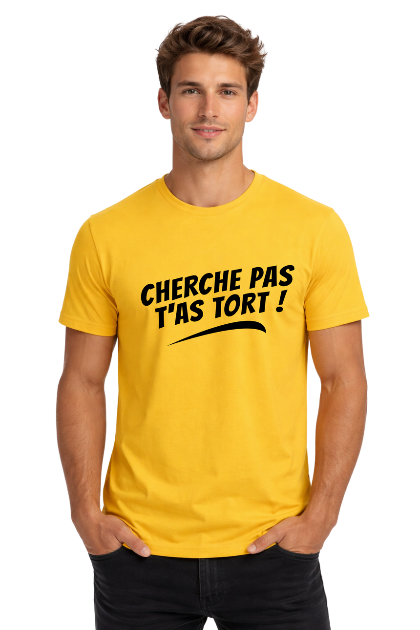 T-Shirt Homme Cherche pas t'as tort