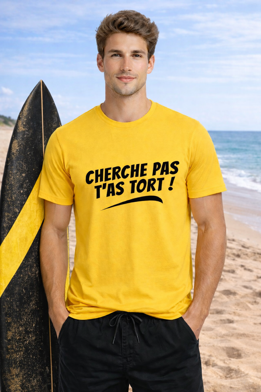 T-Shirt Homme Cherche pas t'as tort