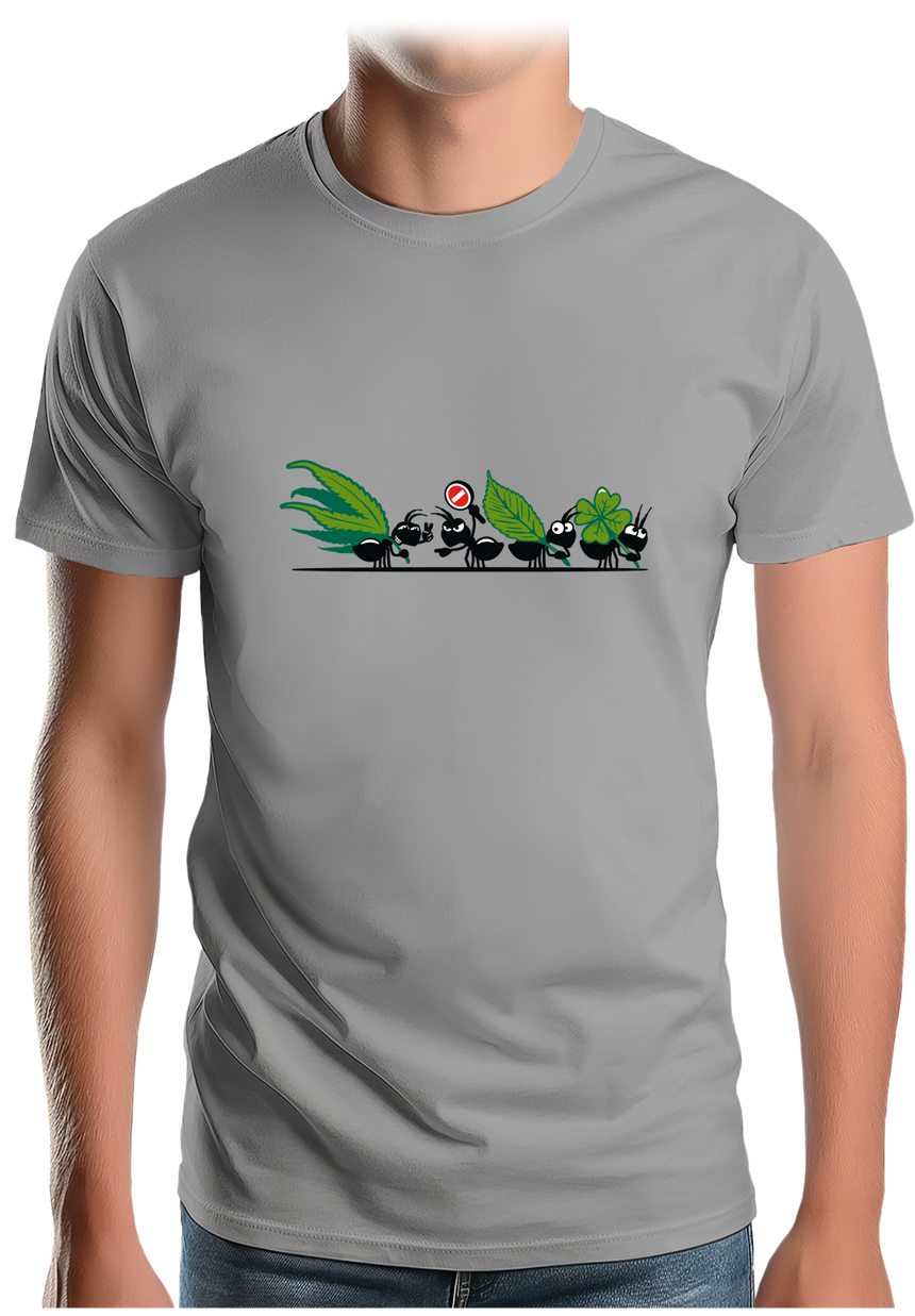 T-Shirt Homme Fourmis adicte à l'herbe