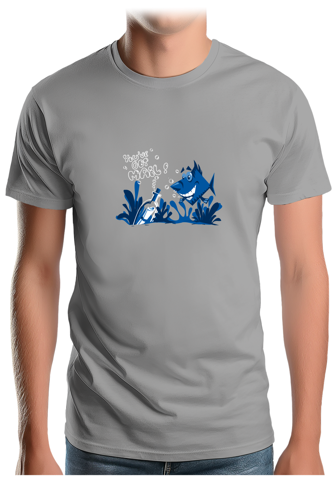 T-Shirt Homme Bouteille à la mer poisson