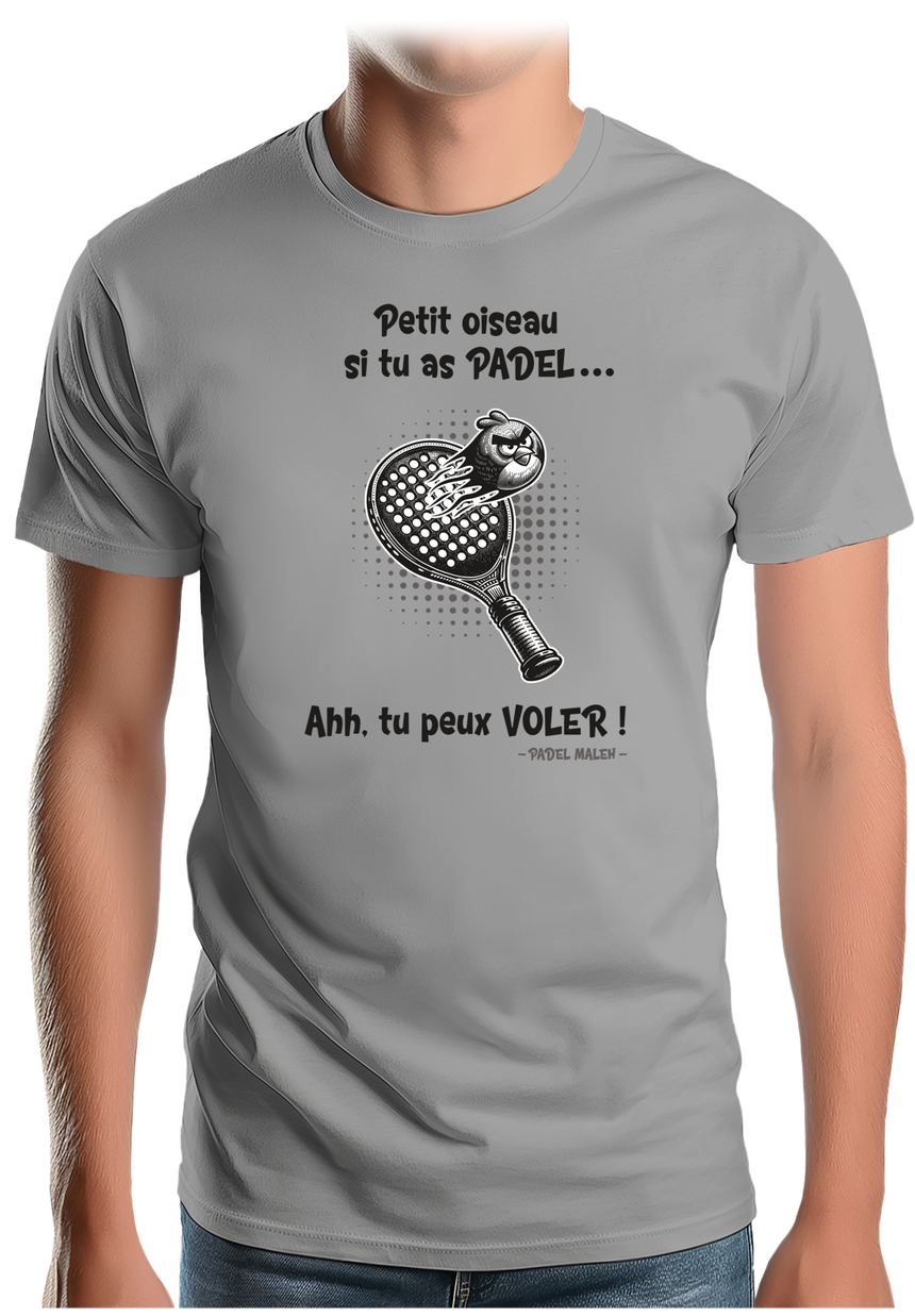 T-Shirt Homme Padel avec l'oiseau énervé
