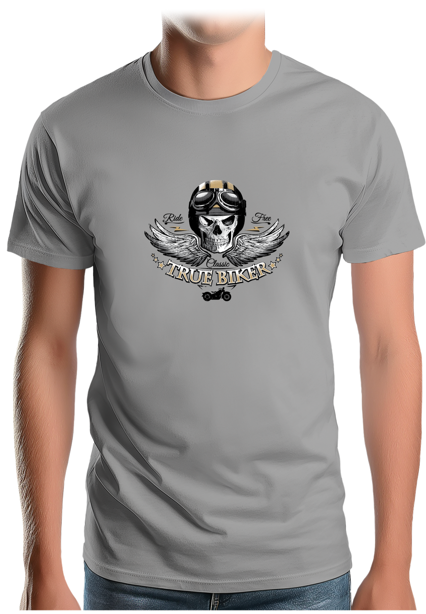 T-Shirt Homme True biker tête de mort