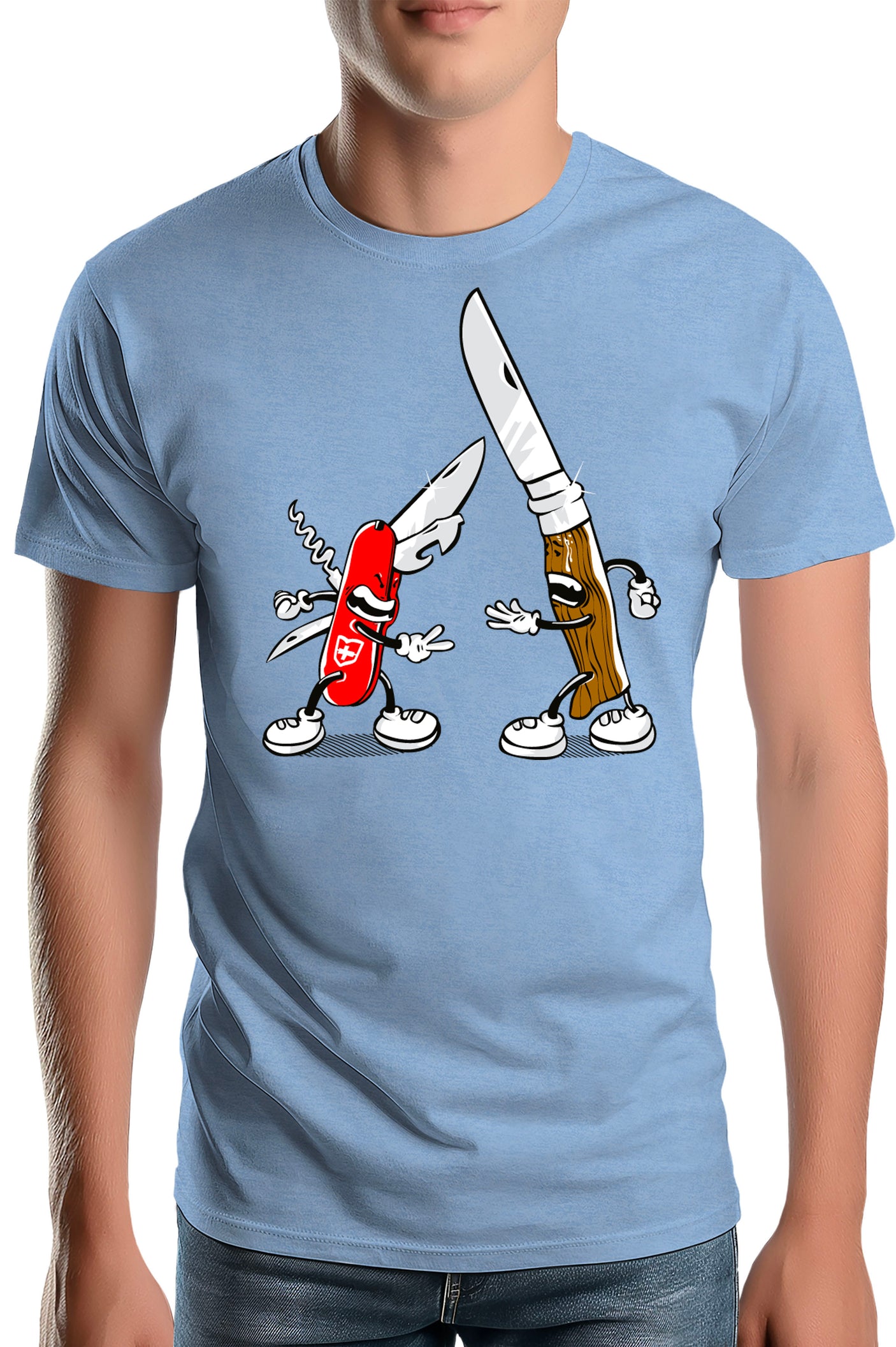 T-Shirt Homme Shifumi couteaux Suisse et Opinel