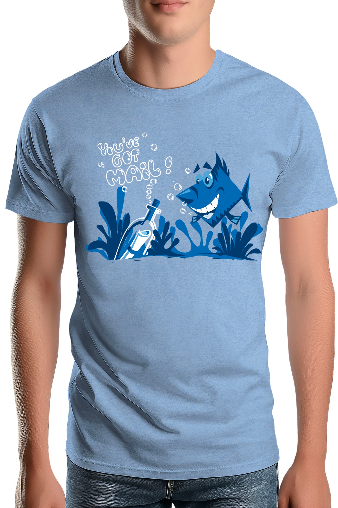 T-Shirt Homme Bouteille à la mer poisson