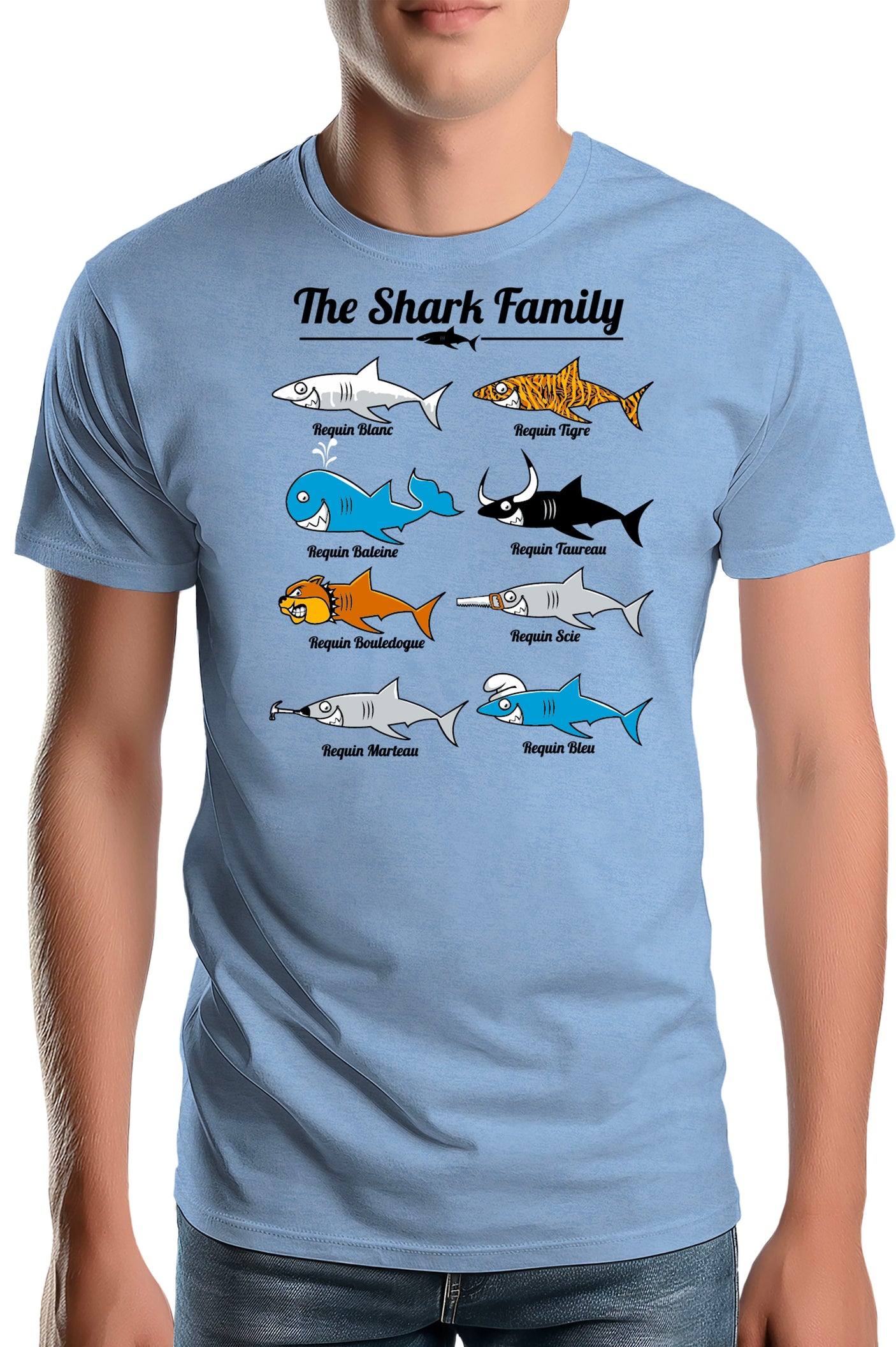T-Shirt Homme La famille requin