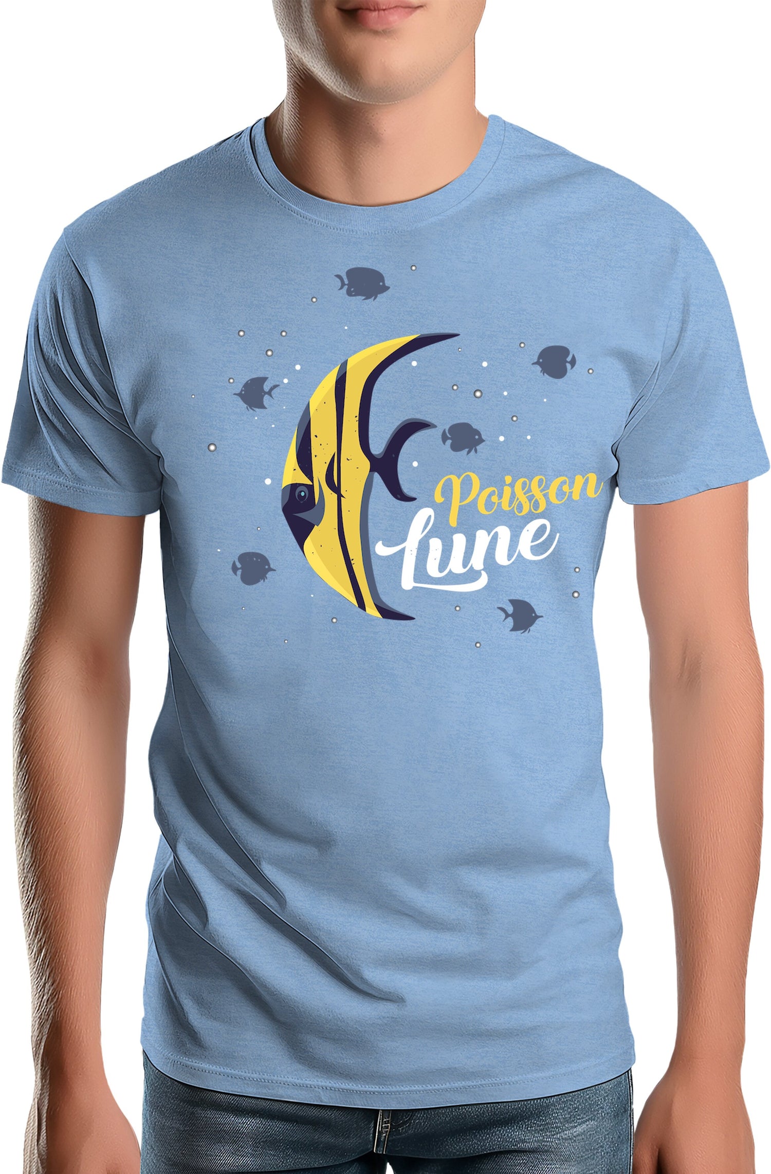 T-Shirt Homme Poisson lune avec strass