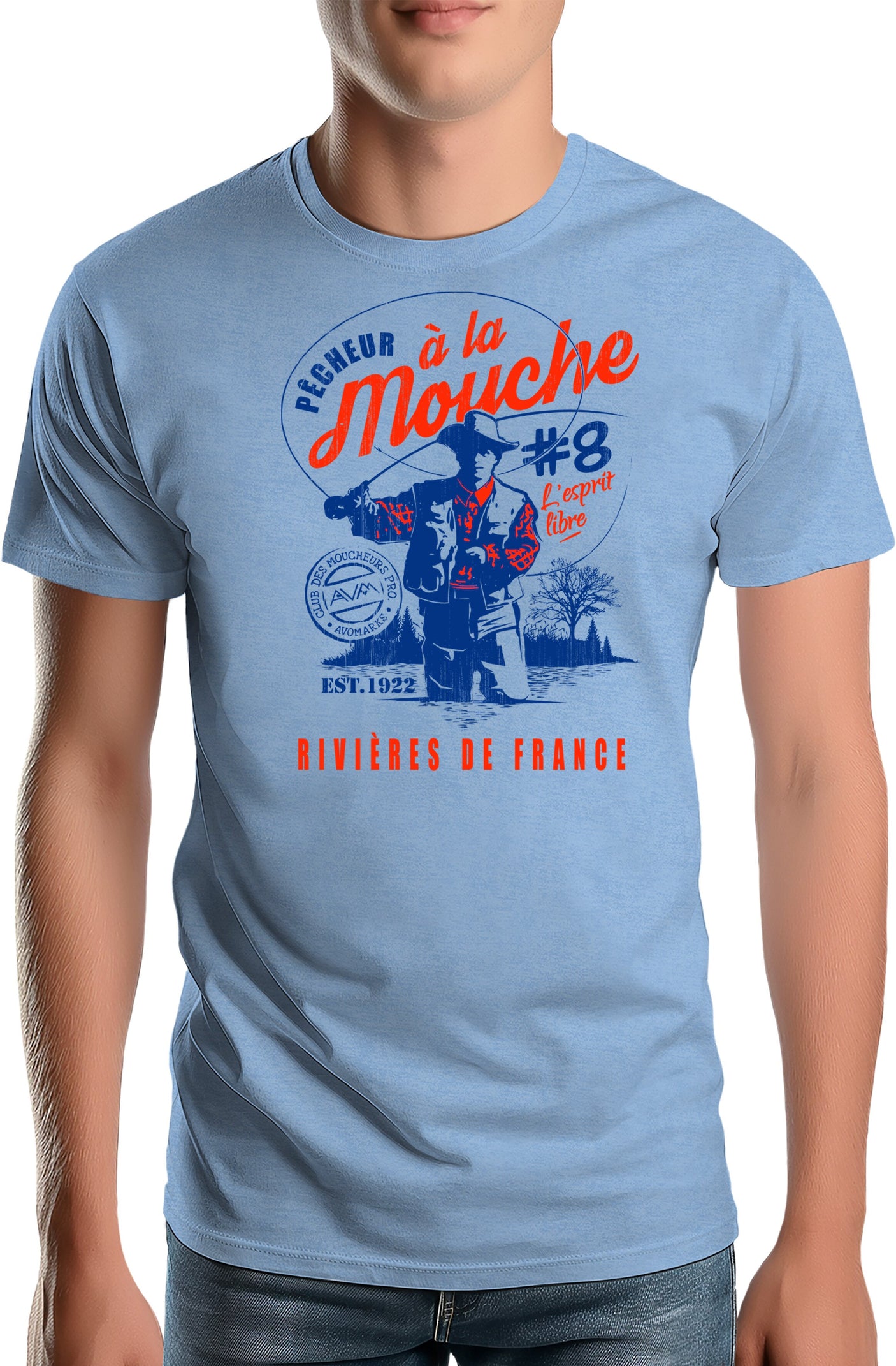 T-Shirt Homme Pêcheur à la mouche