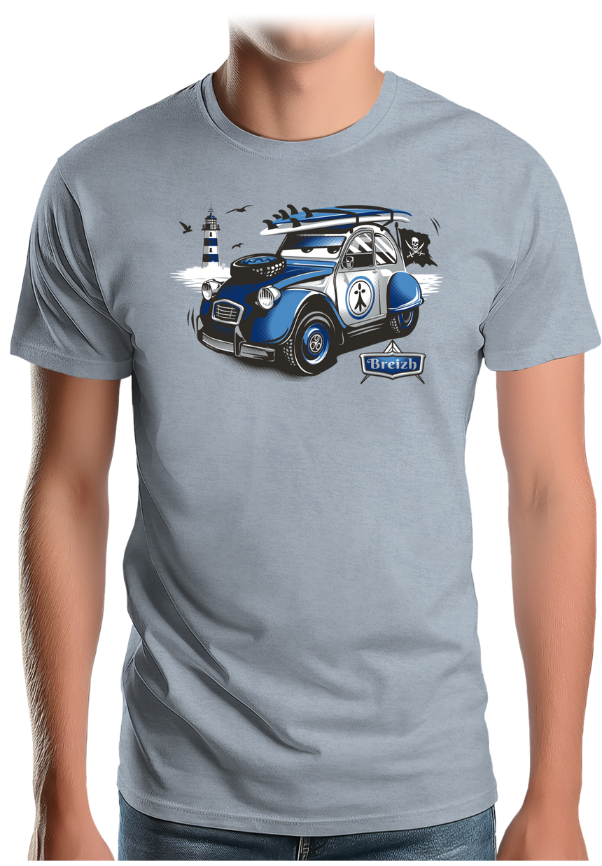 T-Shirt Homme Voiture 2CV de Bretagne
