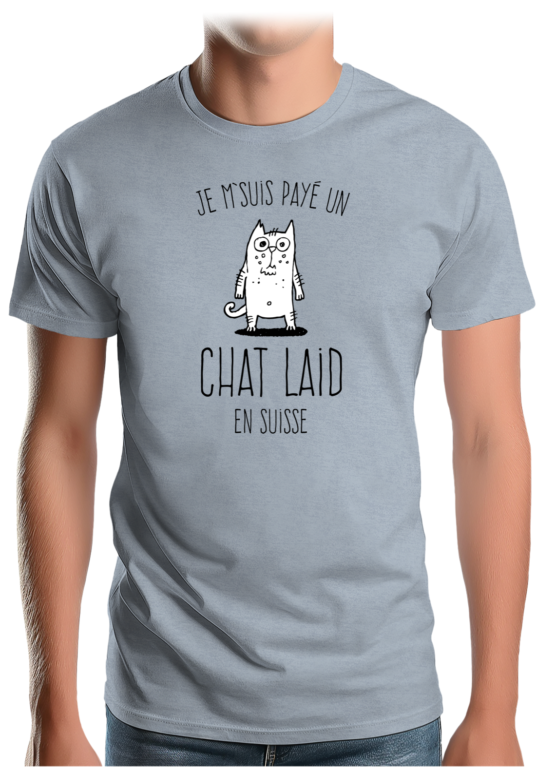 T-Shirt Homme Un chat laid en suisse