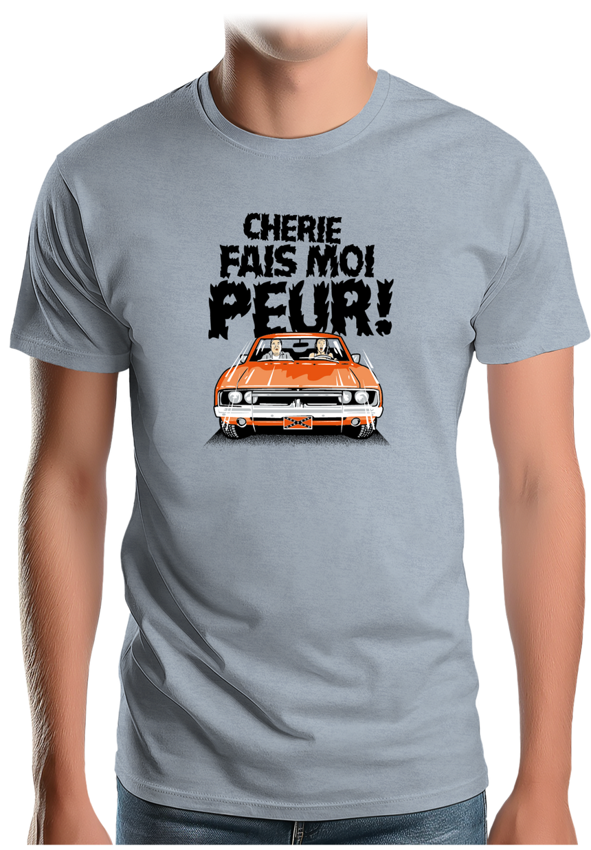 T-Shirt Homme Chérie fais moi peur voiture