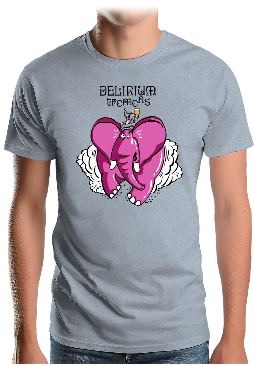 T-Shirt Homme Delirium tremens, Éléphant rose bière