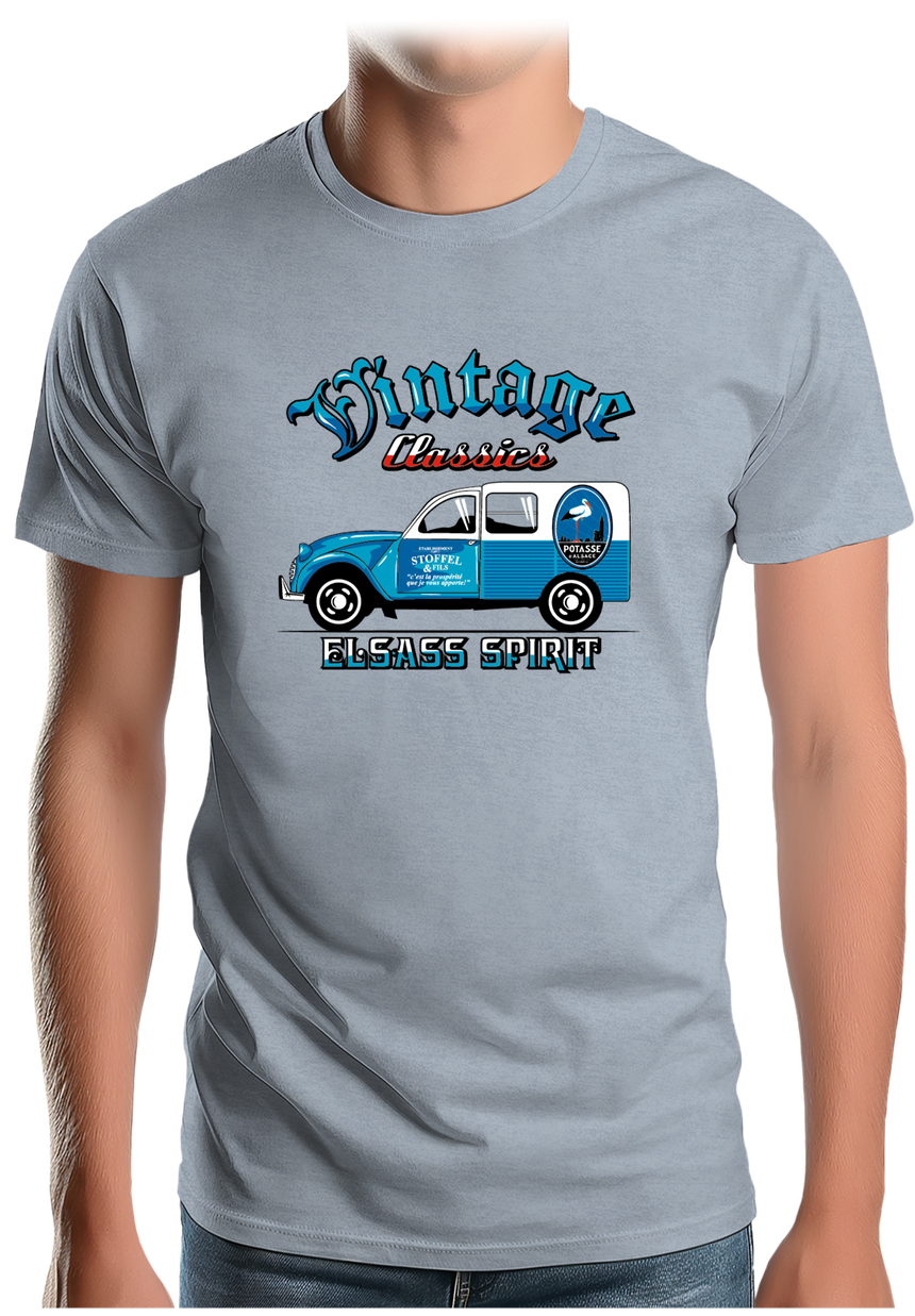T-Shirt Homme Voiture 2CV made in Alsace