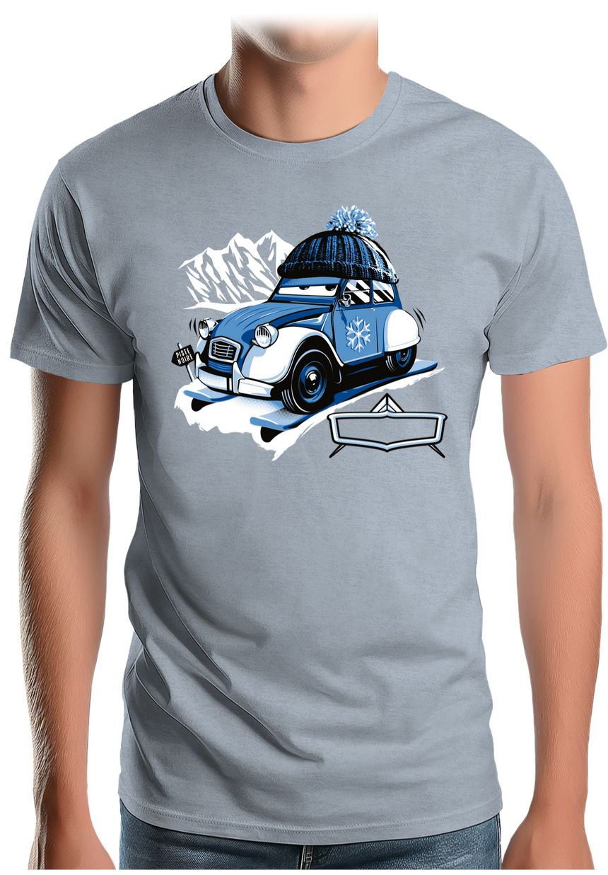 T-Shirt Homme 2 cv sur la route du ski
