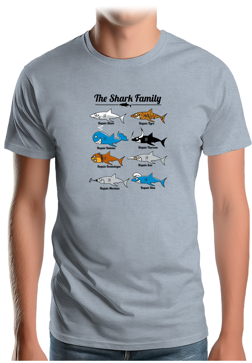 T-Shirt Homme La famille requin