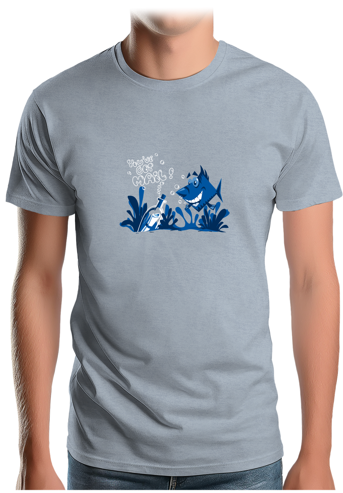 T-Shirt Homme Bouteille à la mer poisson