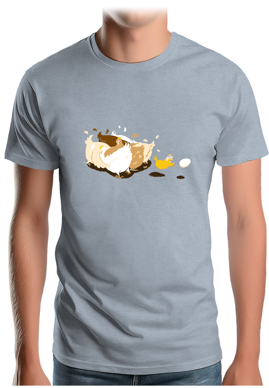 T-Shirt Homme Poule et poussin qui jouent au rugby