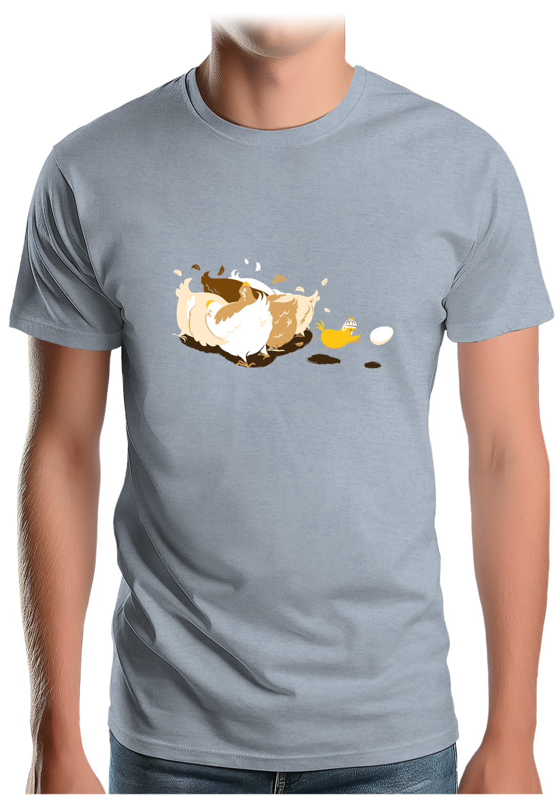T-Shirt Homme Poule et poussin qui jouent au rugby