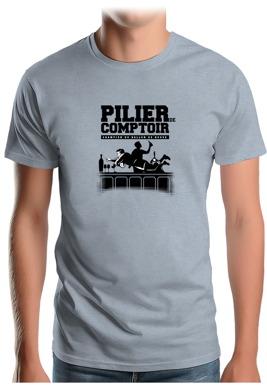 T-Shirt Homme Pilier de comptoir rugby