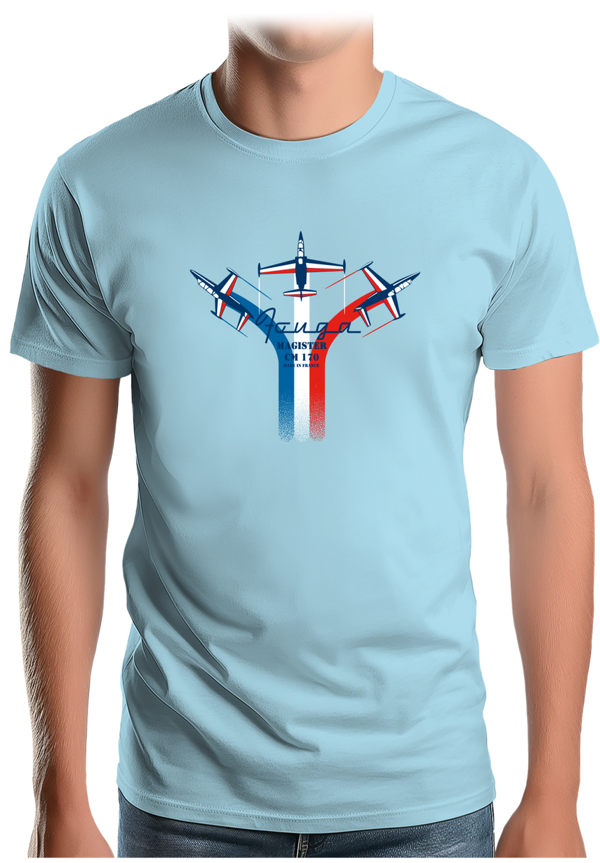 T-Shirt Homme Avion Fouga de France en formation