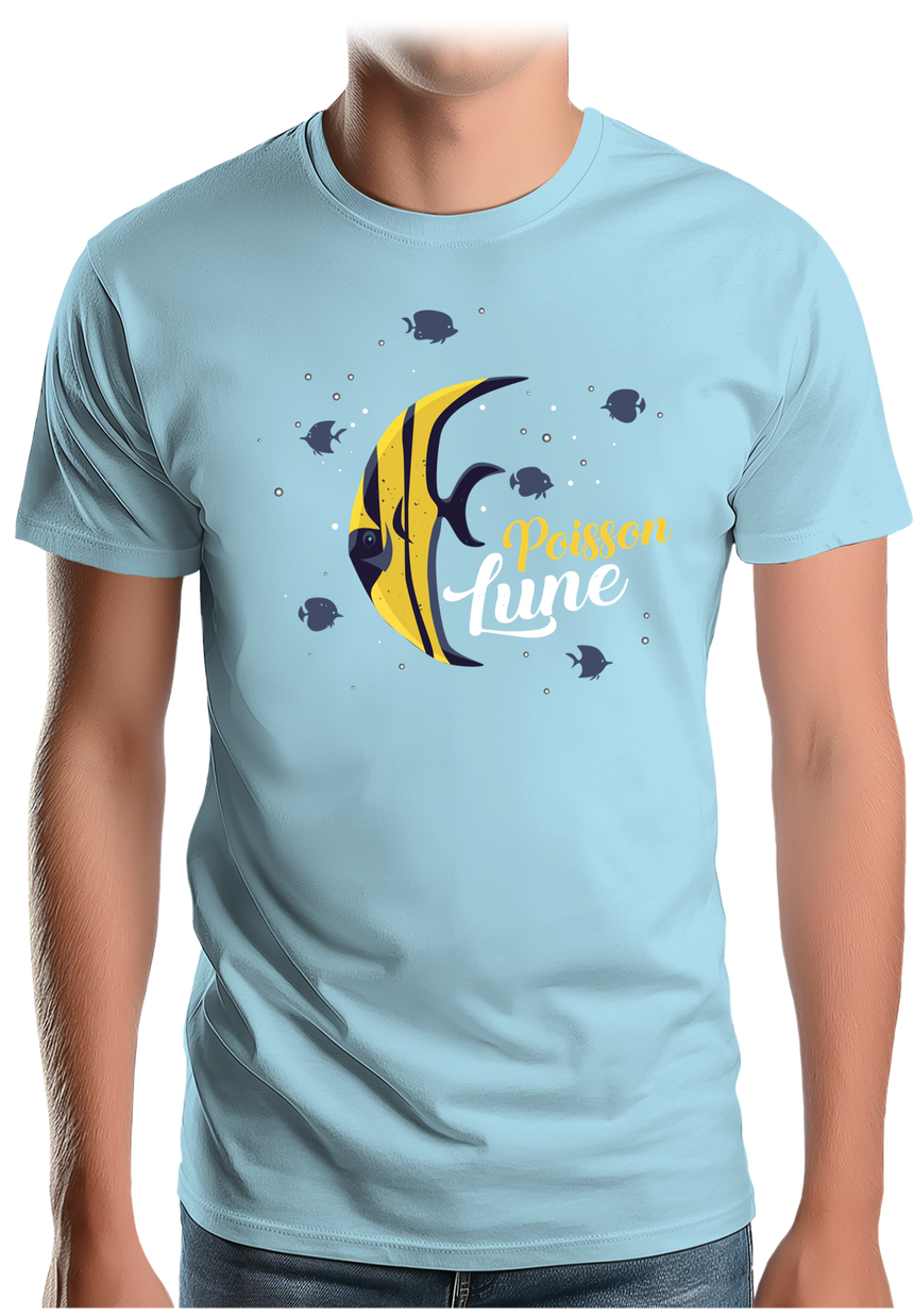T-Shirt Homme Poisson lune avec strass