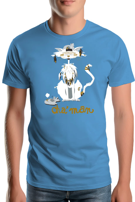 T-Shirt Homme Cha'man, le chat peace and love