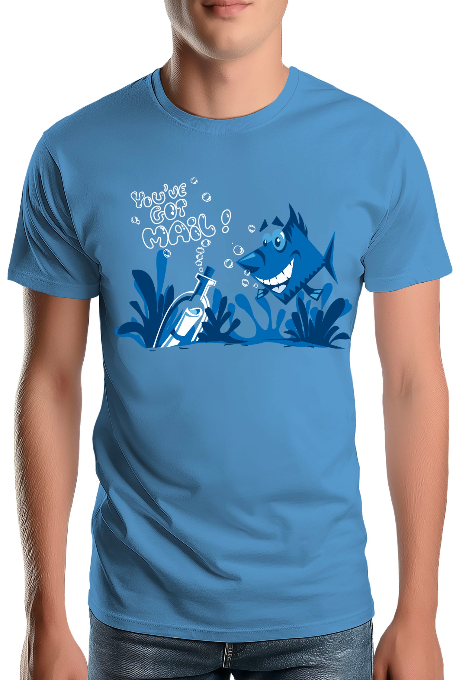 T-Shirt Homme Bouteille à la mer poisson