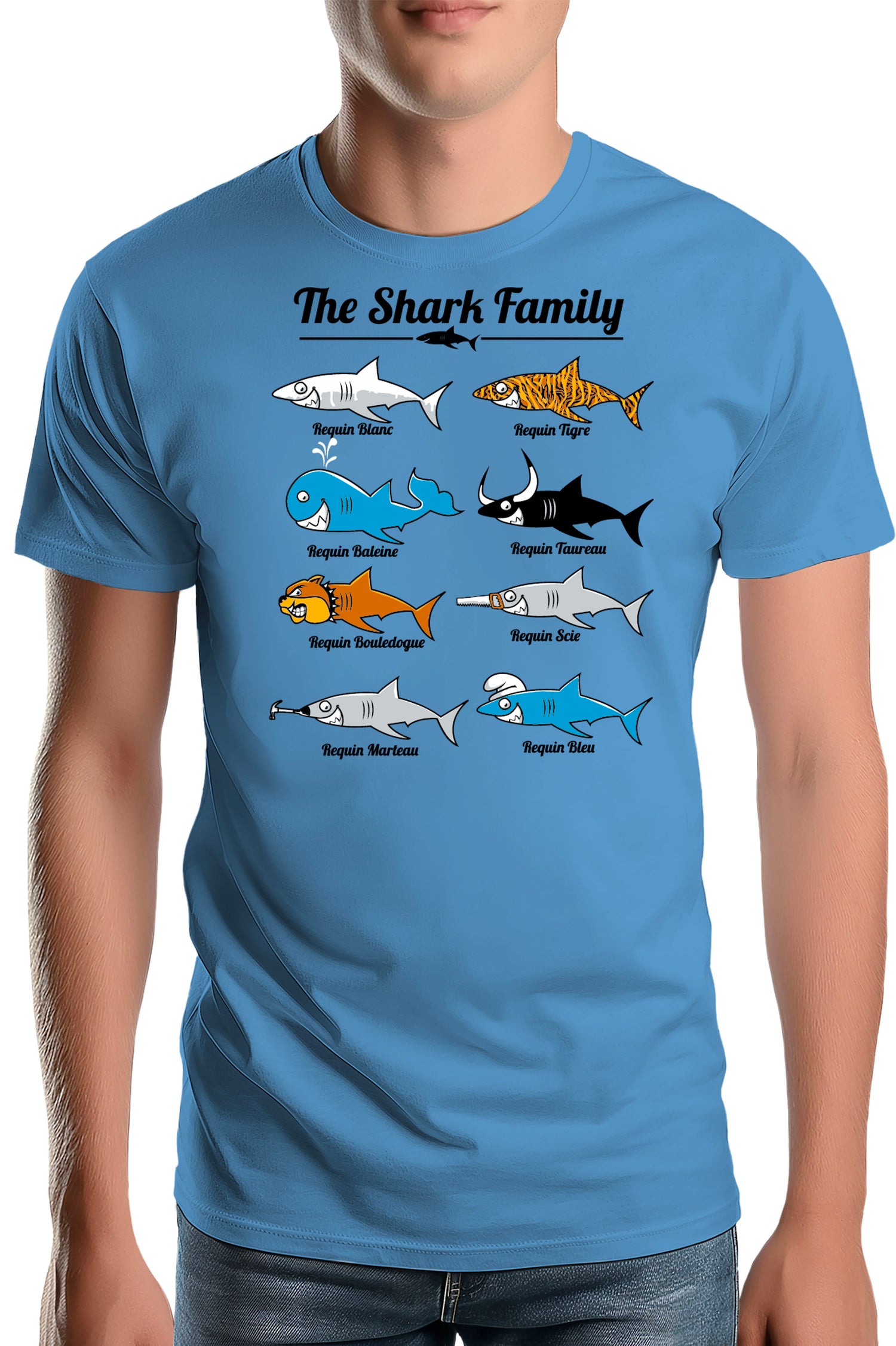 T-Shirt Homme La famille requin