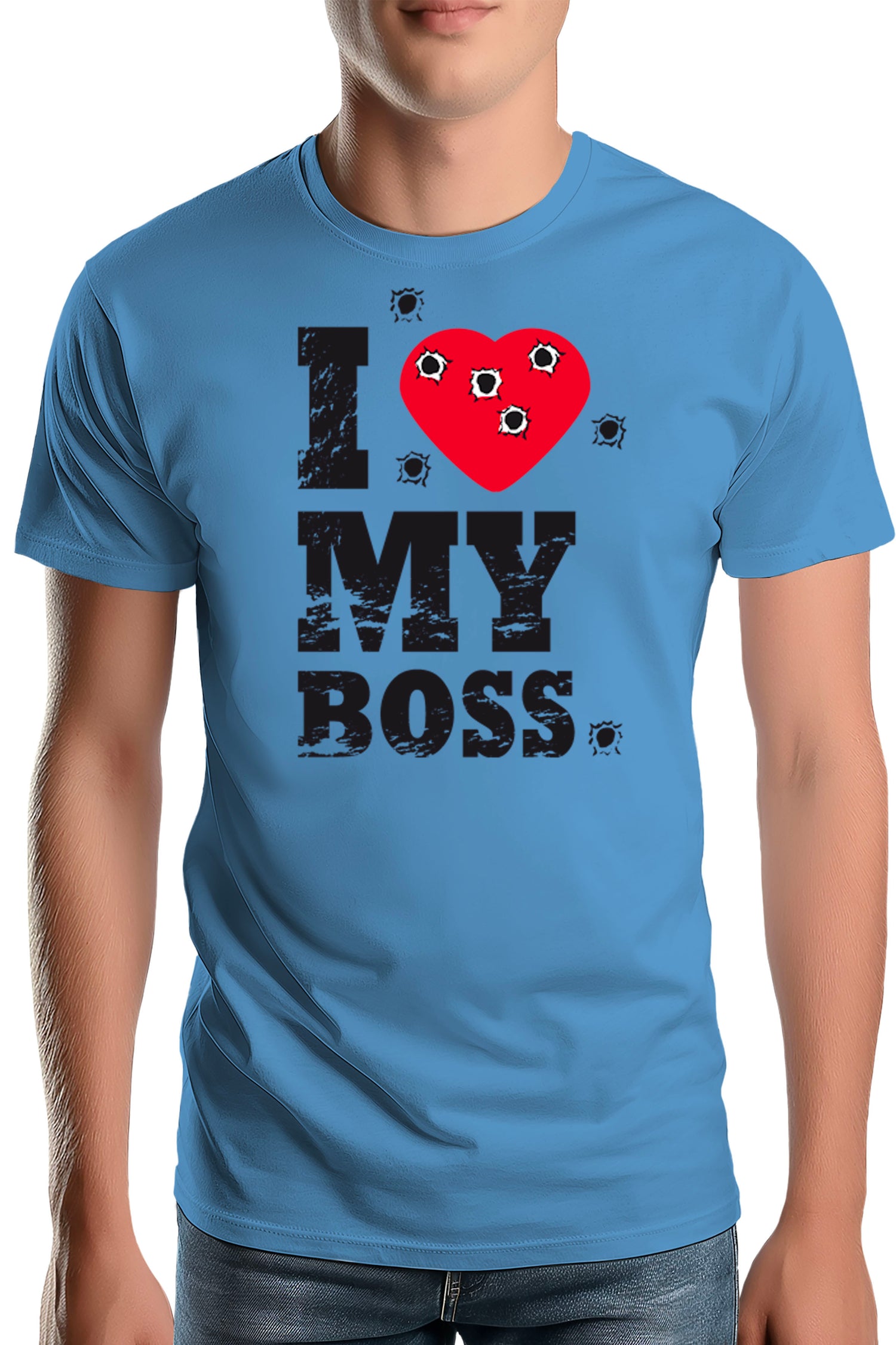 T-Shirt Homme I Love My Boss cible de tire