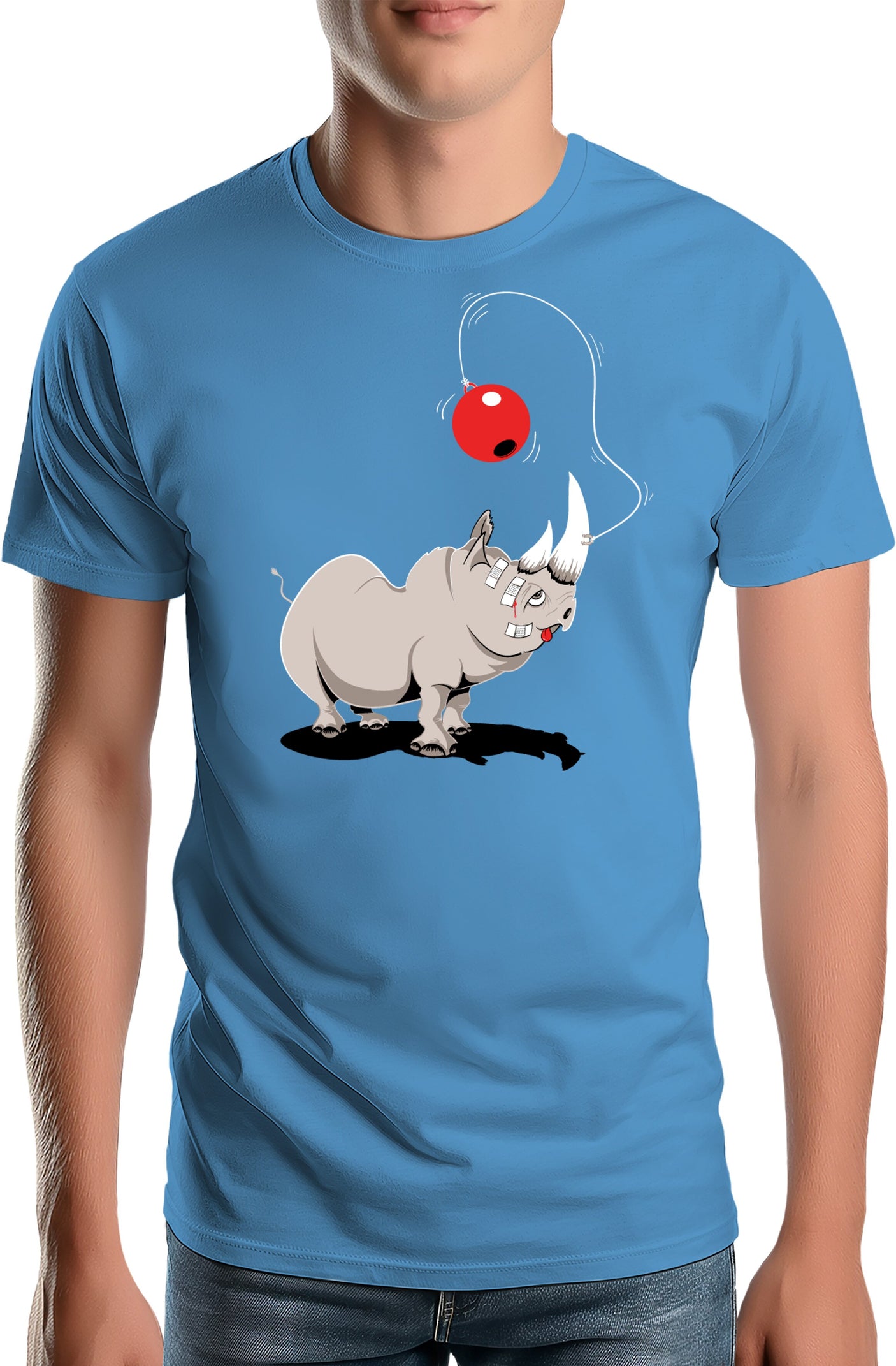 T-Shirt Homme Rhino bilboquet boule rouge