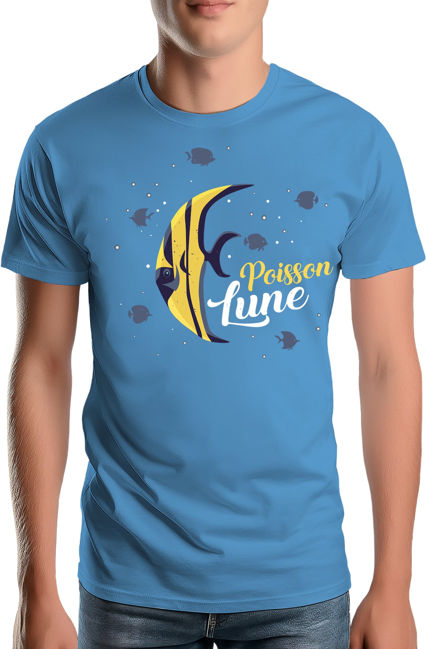 T-Shirt Homme Poisson lune avec strass
