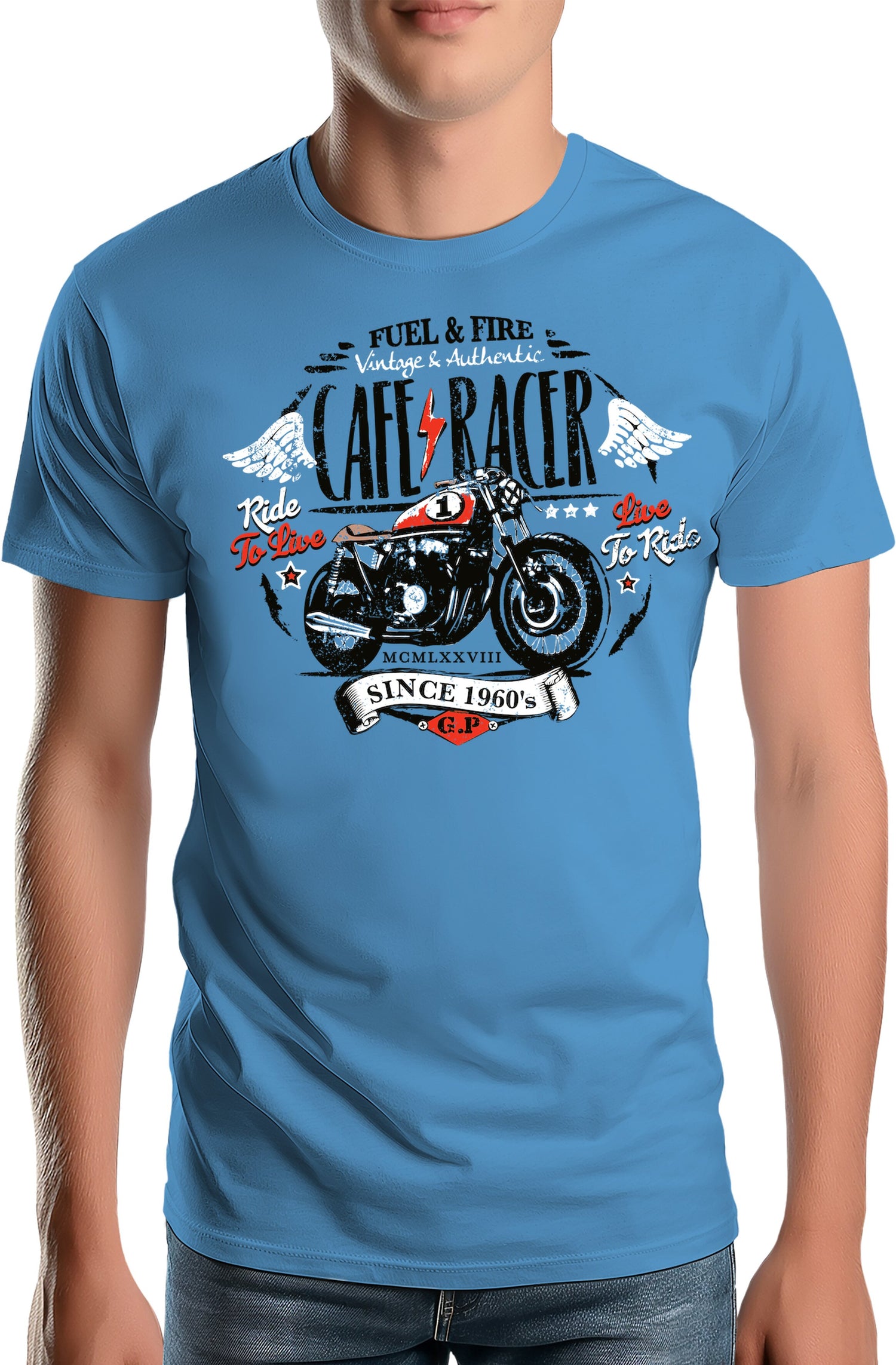 T-Shirt Homme Moto Café racer