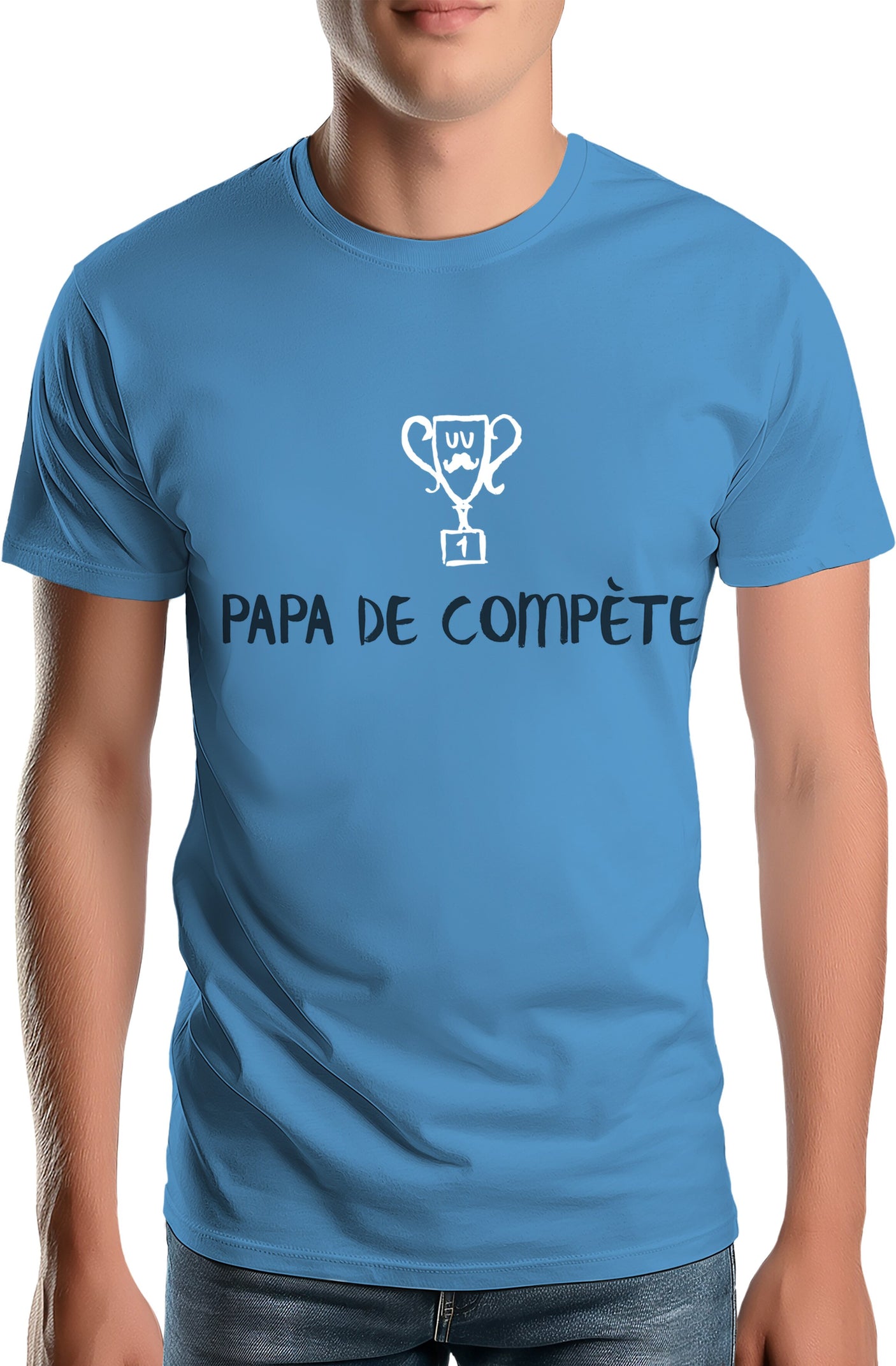 T-Shirt Homme Un super papa de compète (encre gonflante)