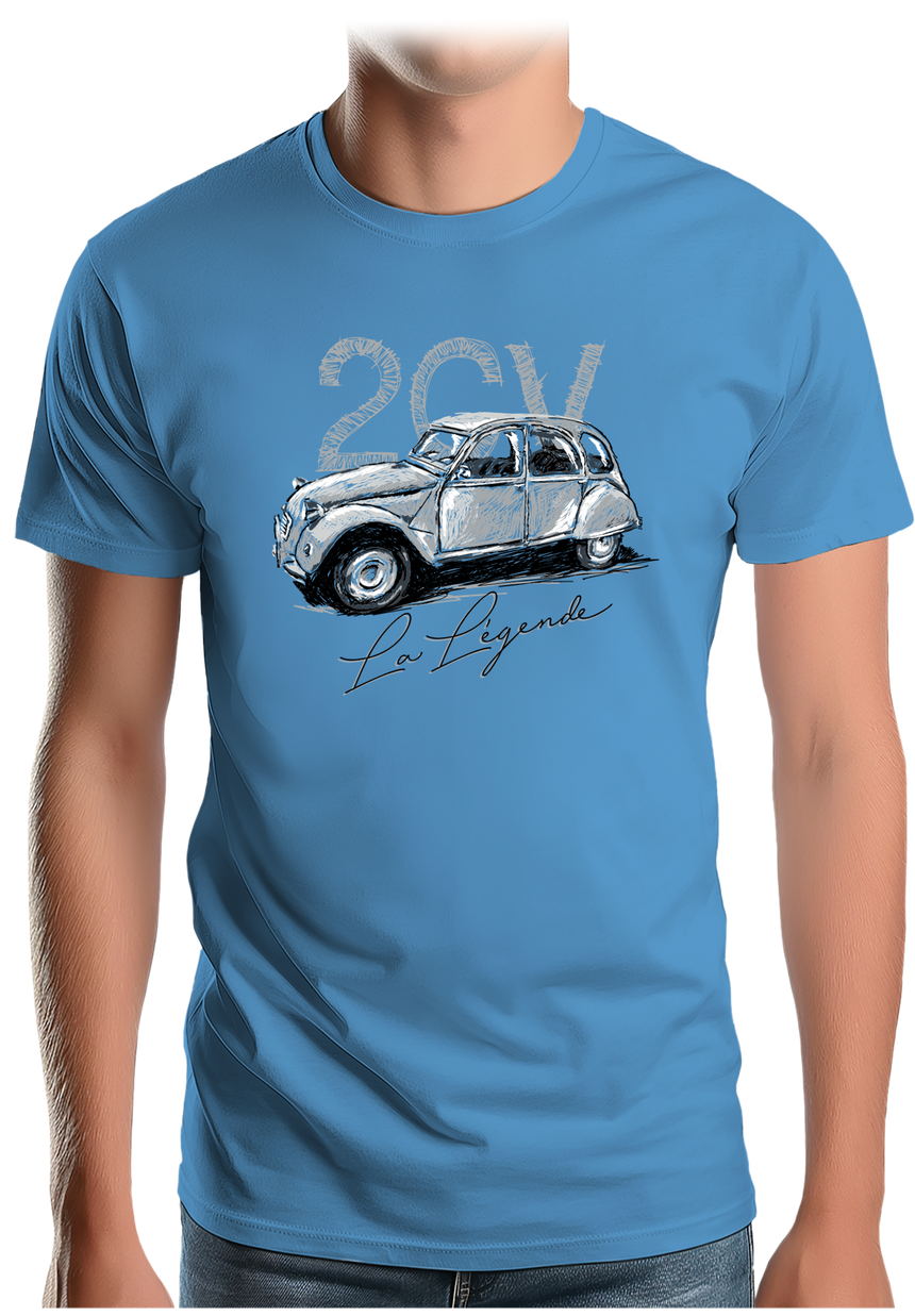 T-Shirt Homme La voiture 2CV en dessin