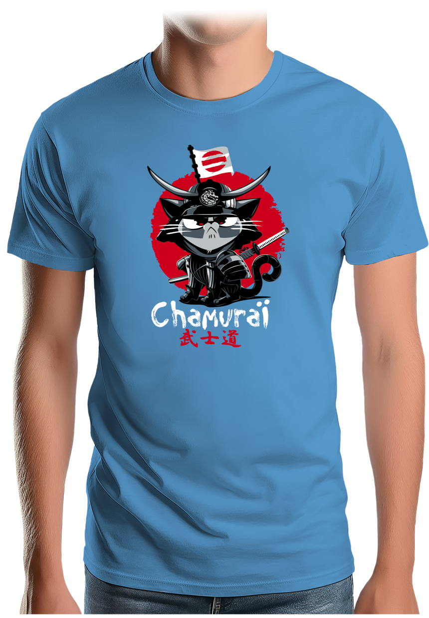 T-Shirt Homme Chamouraï, le chat samouraï
