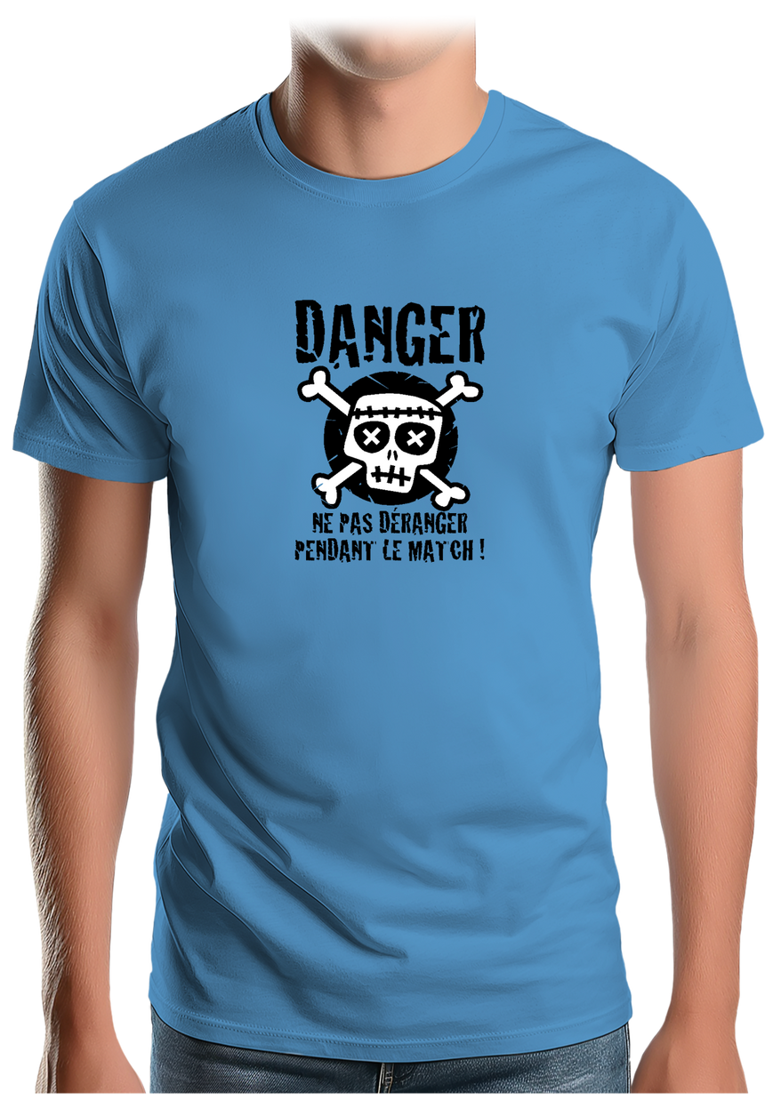 T-Shirt Homme Ne pas déranger pendant le match de foot, rugby