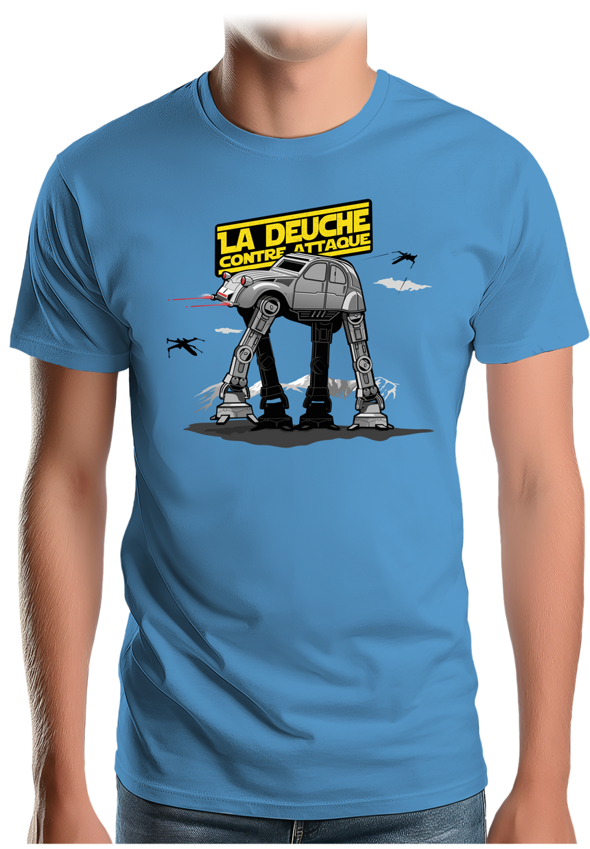 T-Shirt Homme Voiture 2CV contre attaque