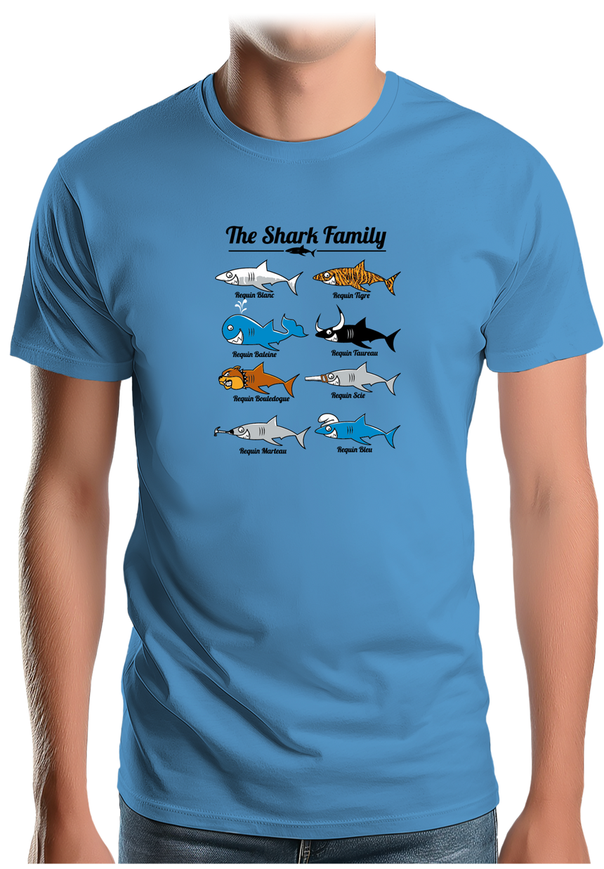 T-Shirt Homme La famille requin