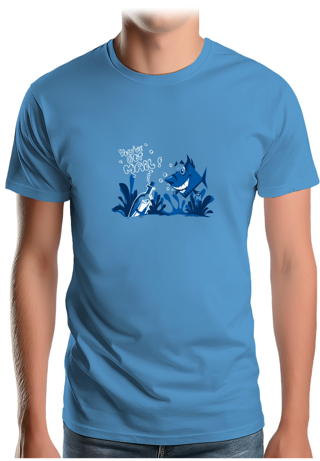 T-Shirt Homme Bouteille à la mer poisson