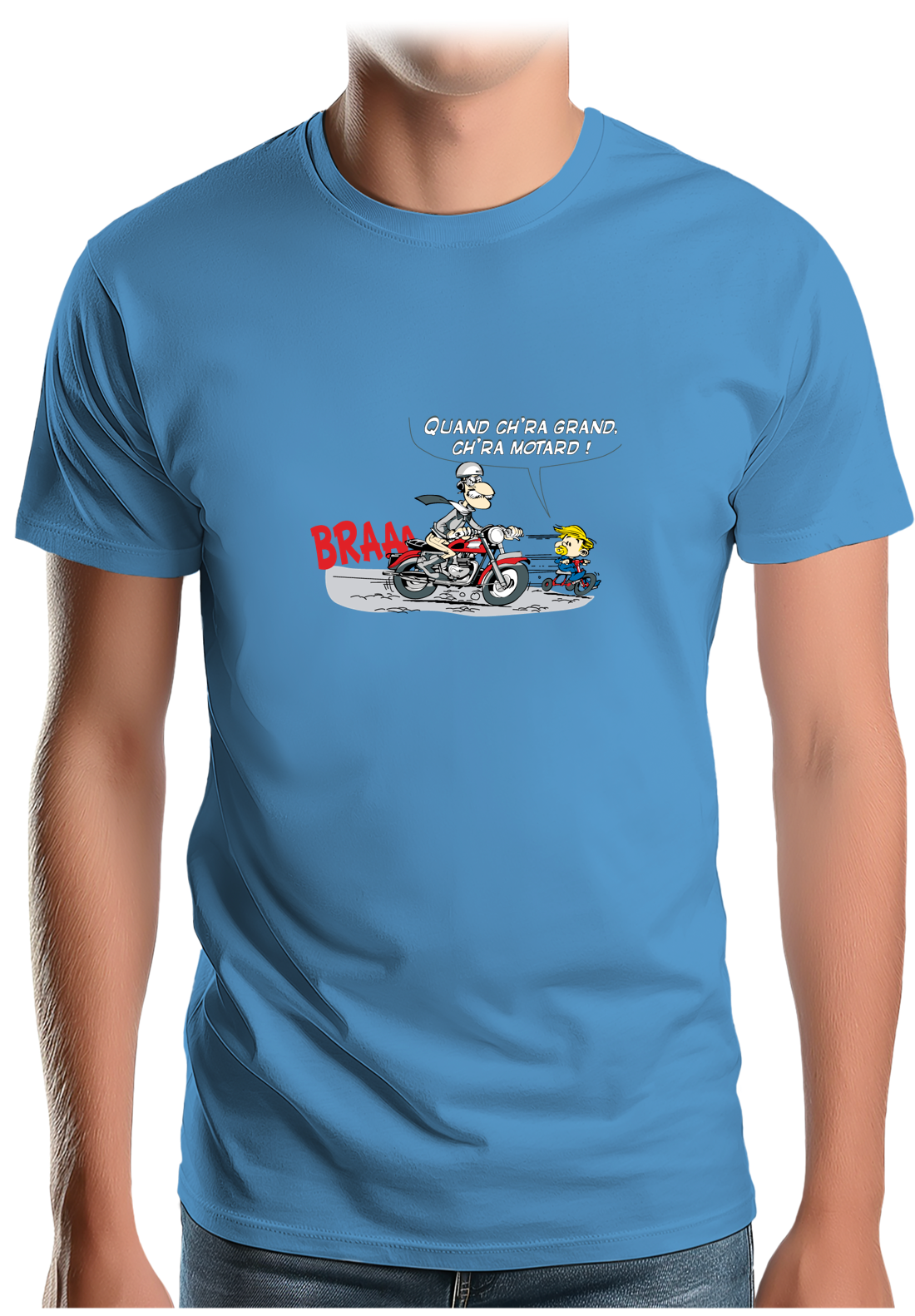 T-Shirt Homme Motard transmission fils