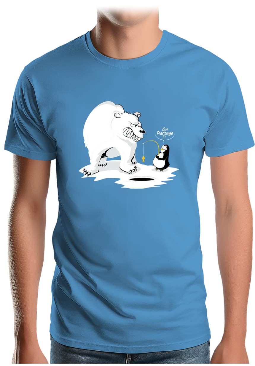 T-Shirt Homme Ours et pingouin sur la banquise