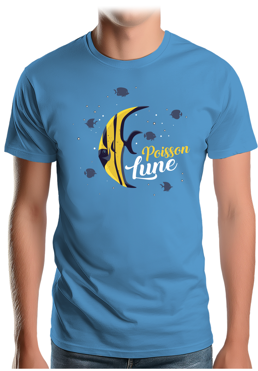 T-Shirt Homme Poisson lune avec strass