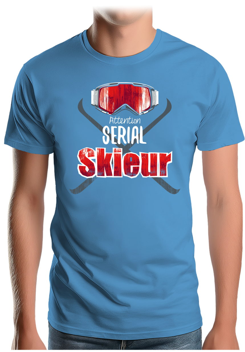 T-Shirt Homme Attention serial skieur