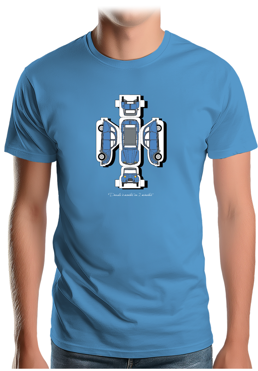 T-Shirt Homme Voiture 2CV en kit à construire