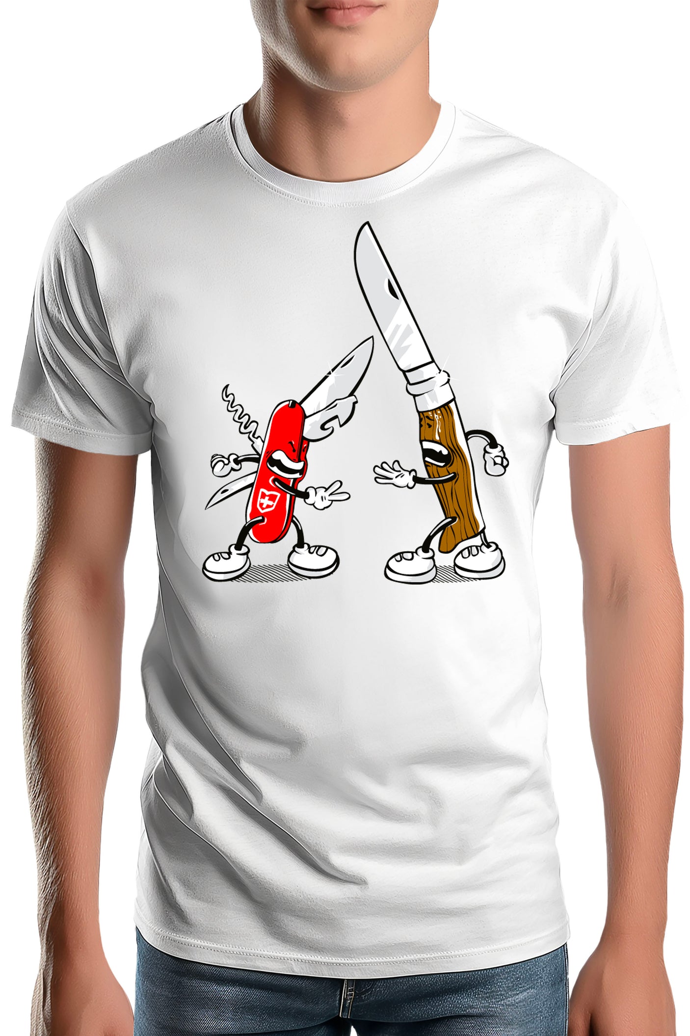 T-Shirt Homme Shifumi couteaux Suisse et Opinel