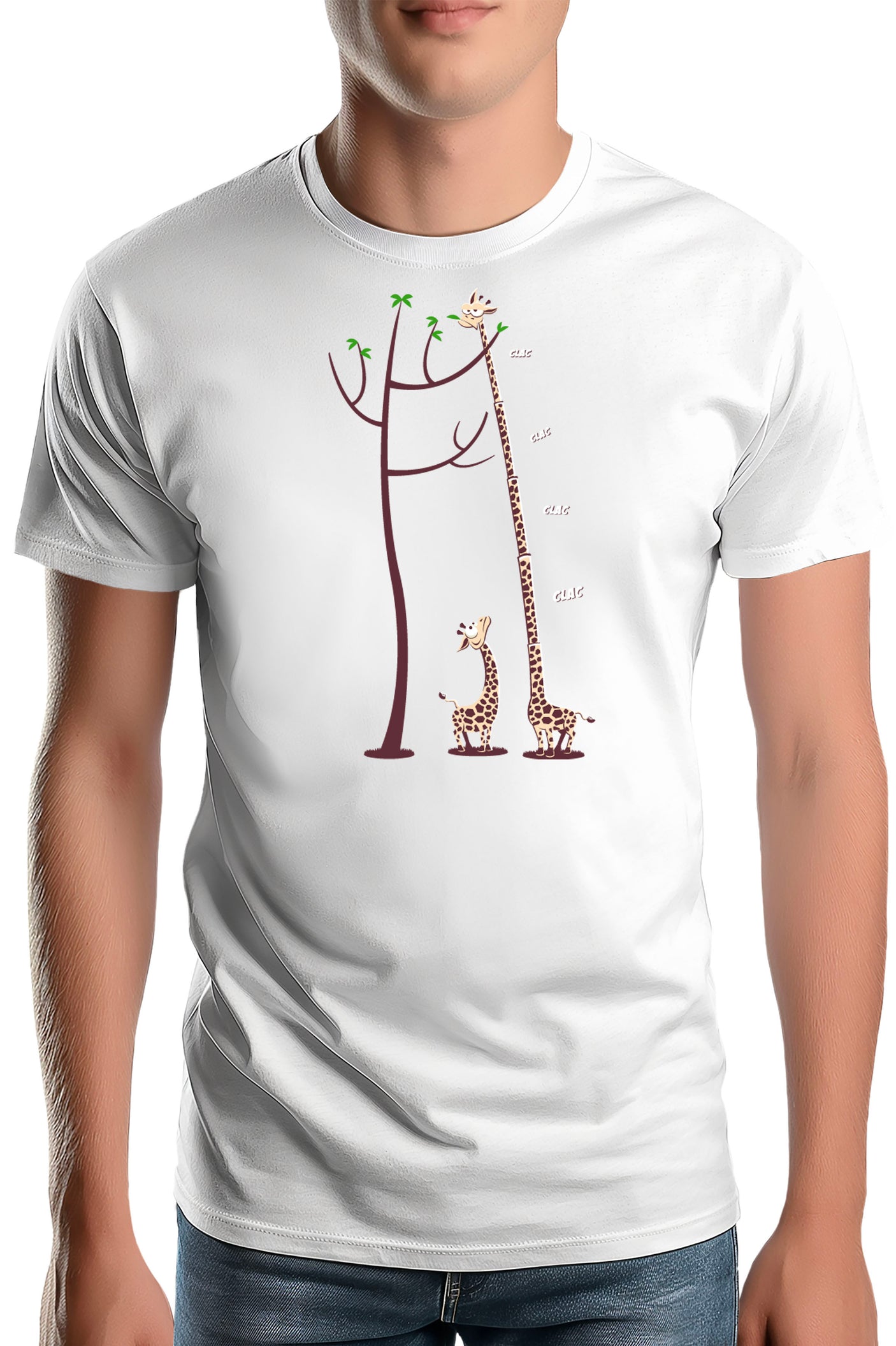 T-Shirt Homme Girafe dépliable