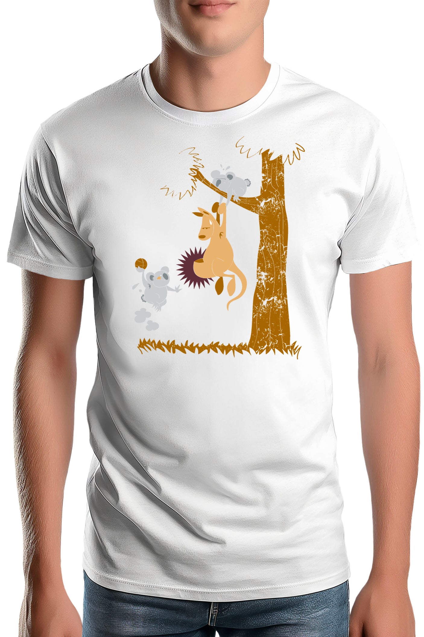 T-Shirt Homme Basket kangourou et koala