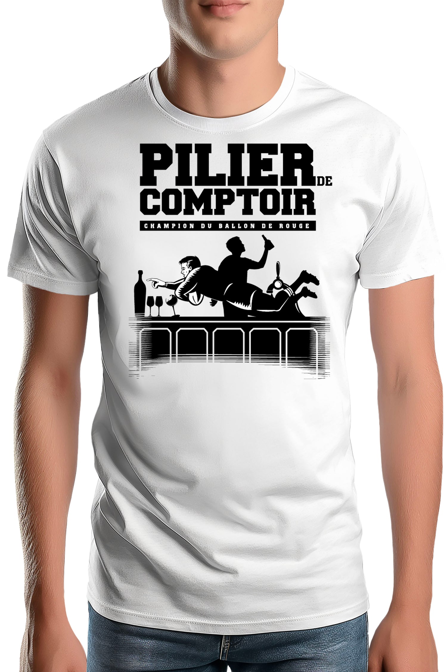 T-Shirt Homme Pilier de comptoir rugby