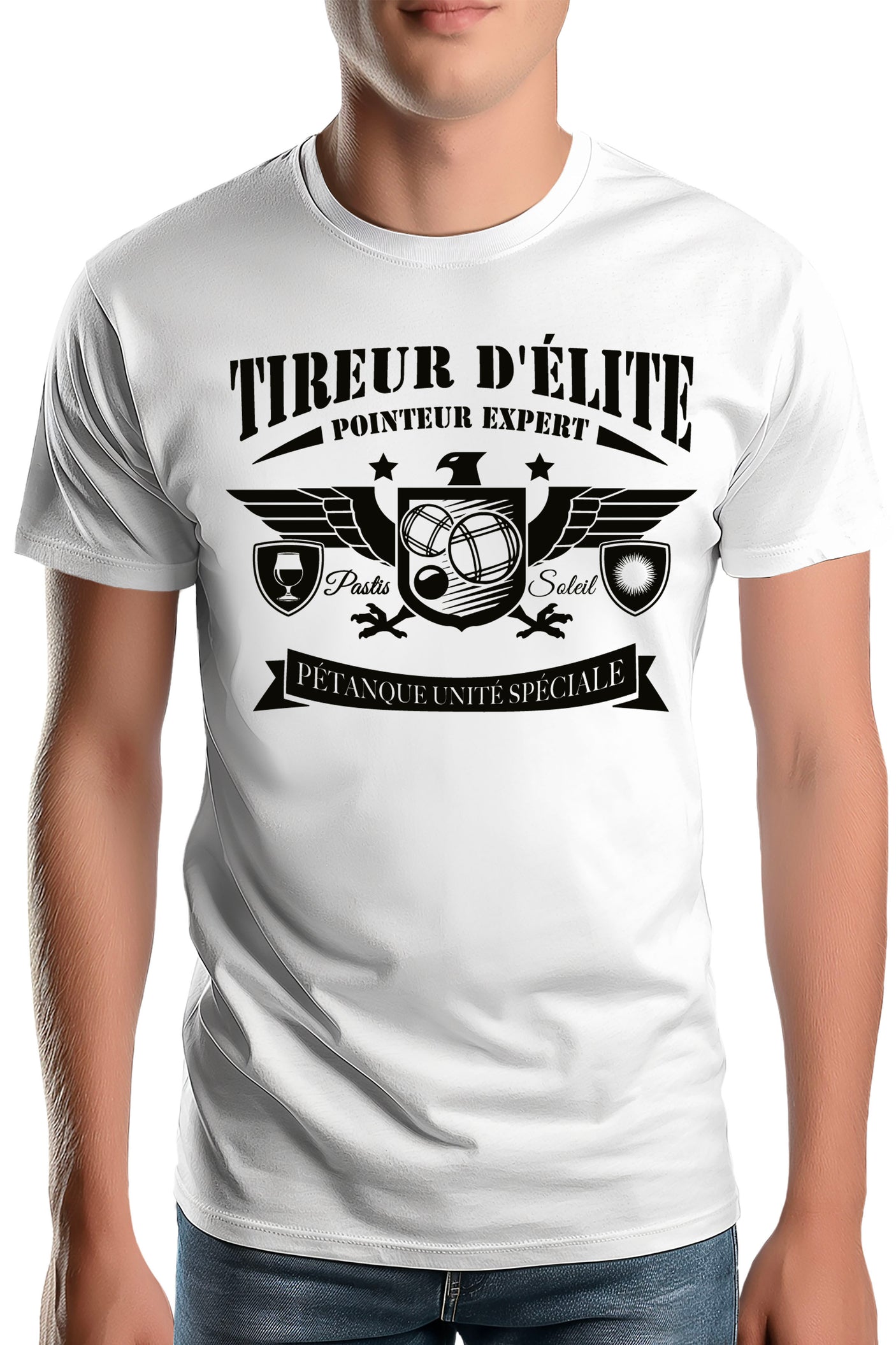 T-Shirt Homme Tireur d'élite en pétanque