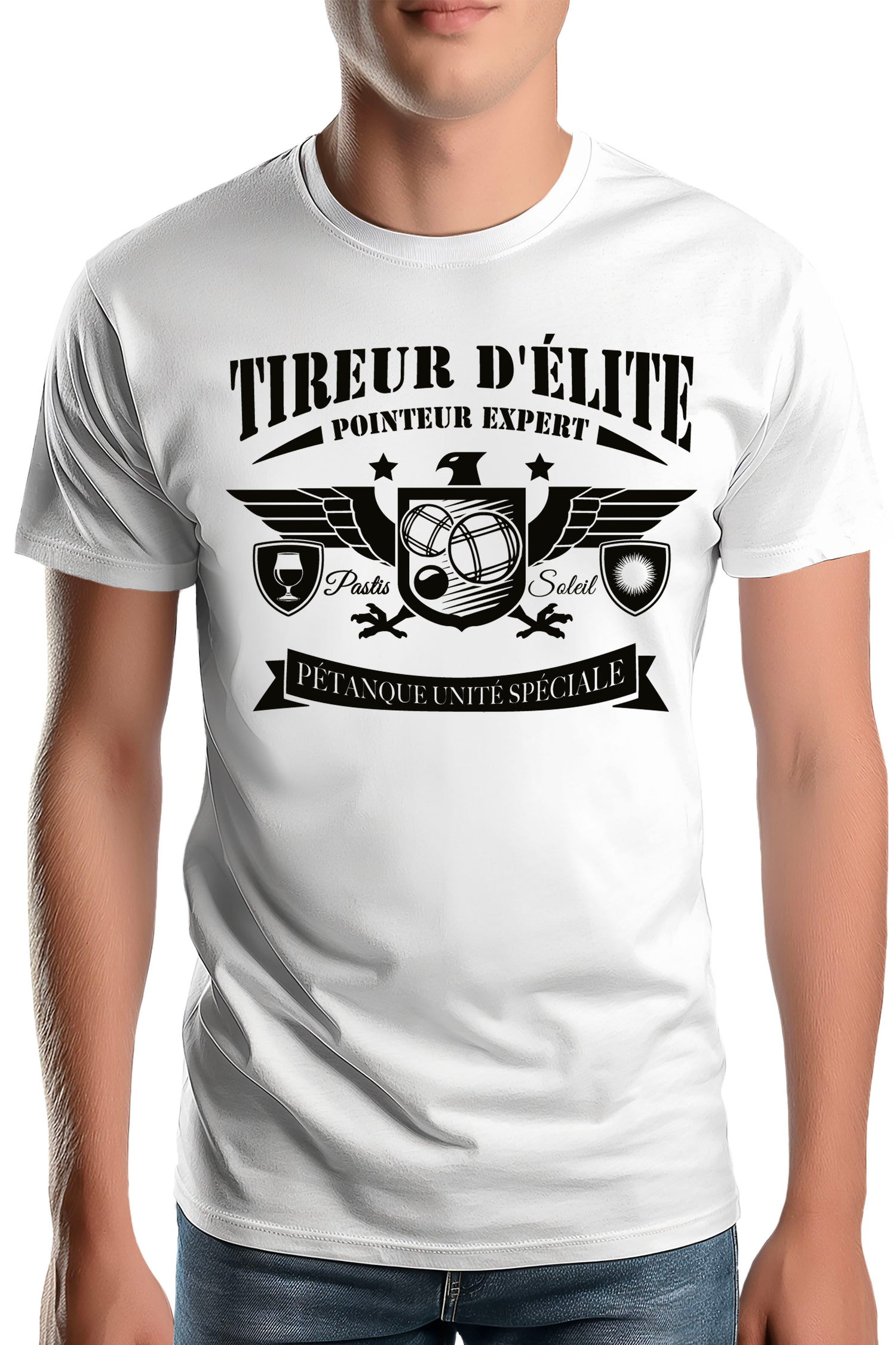 T-Shirt Homme Tireur d'élite en pétanque