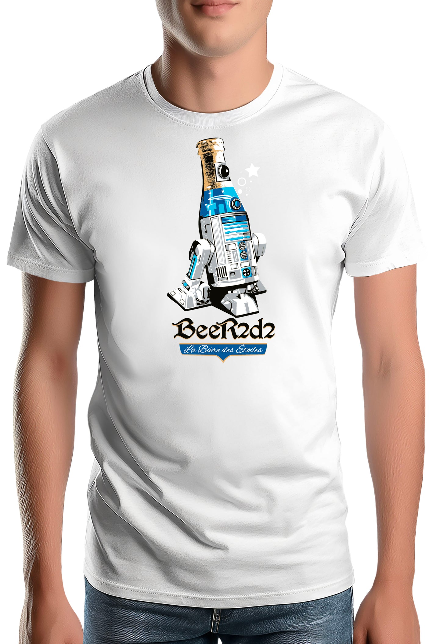 T-Shirt Homme Beer2d2 le retour de la bière blanche
